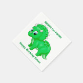 Niedlich Green Baby Triceratops Dinosaurier Serviette (Ecke)