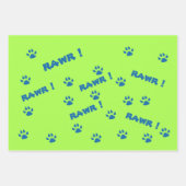 Niedlich Green Blue Dinosaur Paw Rawr Geschenk Geschenkpapier Set (Vorderseite 3)