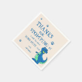 Niedlich Green Blue Dinosaurier ThemenGeburtstagsp Serviette (Ecke)