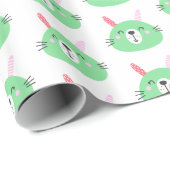 Niedlich Green Bunnies Geschenkpapier (Rolleneckpunkt)