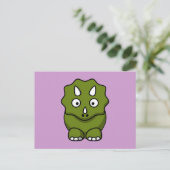 Niedlich Green Cartoon Dinosaur Postkarte (Stehend Vorderseite)