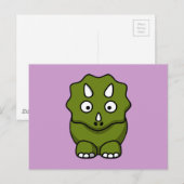 Niedlich Green Cartoon Dinosaur Postkarte (Vorne/Hinten)