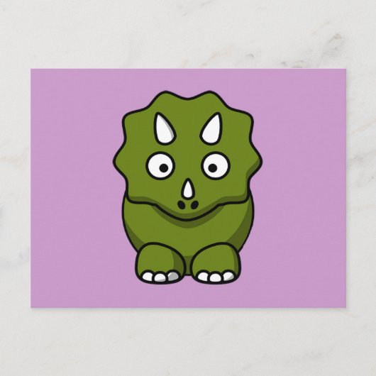 Niedlich Green Cartoon Dinosaur Postkarte (Vorderseite)