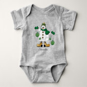 Niedlich Green Christmas Snowman Baby Strampler (Vorderseite)