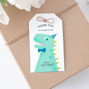 Niedlich Green Dinosaur Geburtstagsparty Dankeschö Geschenkanhänger