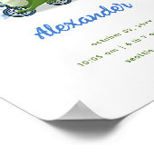 Niedlich Green Dinosaurier Birth Stats Boy Kinderz Poster (Ecke)