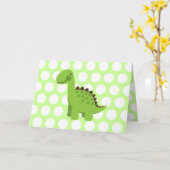 Niedlich Green Dinosaurier Karte (Gelbe Blume)