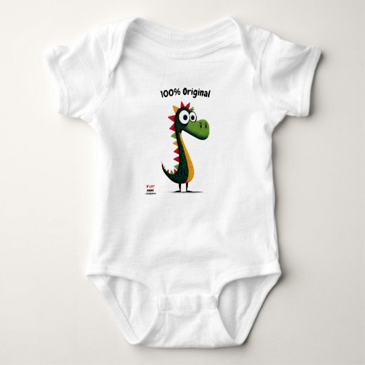 Niedlich Green Dinosaurier | Kinder und Jugendstil Baby Strampler (Vorderseite)
