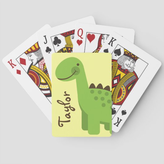 Niedlich Green Dinosaurier Spielkarten (Rückseite)