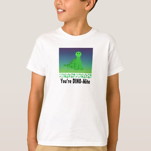 Niedlich Green Dinosaurier T-Shirt (Vorderseite)