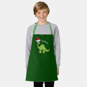 Niedlich Green Dinosaurier Weihnachtsmonogramm Kin Schürze (Getragen)