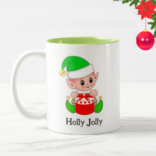 Niedlich Green Elf Weihnachtsgeschenk Zweifarbige Tasse