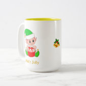 Niedlich Green Elf Weihnachtsgeschenk Zweifarbige Tasse (Vorderseite Links)