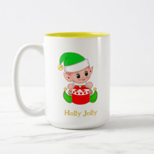 Niedlich Green Elf Weihnachtsgeschenk Zweifarbige Tasse