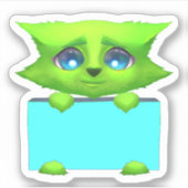 Niedlich-Green Fantasy Creature Scrapbook Sticker (Vorderseite)