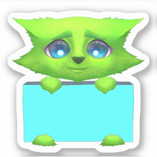 Niedlich-Green Fantasy Creature Scrapbook Sticker (Vorderseite)