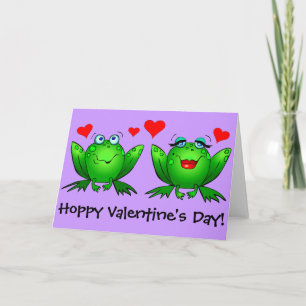 Niedlich Green Frogs Happy Funny Valentinstag Feiertagskarte
