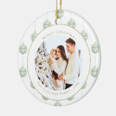 Niedlich Green Gingham Kariert Custom Foto Christm Keramik Ornament (Links)