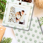 Niedlich Green Gingham Kariert Custom Foto Christm Ornament Aus Metall