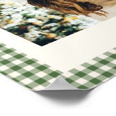 Niedlich Green Gingham Kariert Custom Foto Christm Poster (Ecke)