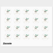 Niedlich Green Goth Crossbones Runder Aufkleber (Blatt)