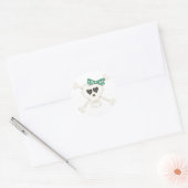 Niedlich Green Goth Crossbones Runder Aufkleber (Umschlag)
