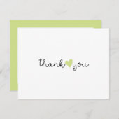 Niedlich Green Heart Vielen Dank Dankeskarte (Vorne/Hinten)