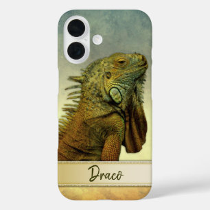 Niedlich Green Iguana Personalizable iPhone 16 Hülle