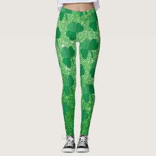 Niedlich Green Kleeblatt St Patricks Day Irish Gli Leggings