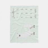 Niedlich Green Llama Polka Dot Baby Milestone Fleecedecke (Vorderseite)