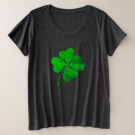 Niedlich Green Lucky 4 Blätter Clover St. Patrick' Große Größe T-Shirt