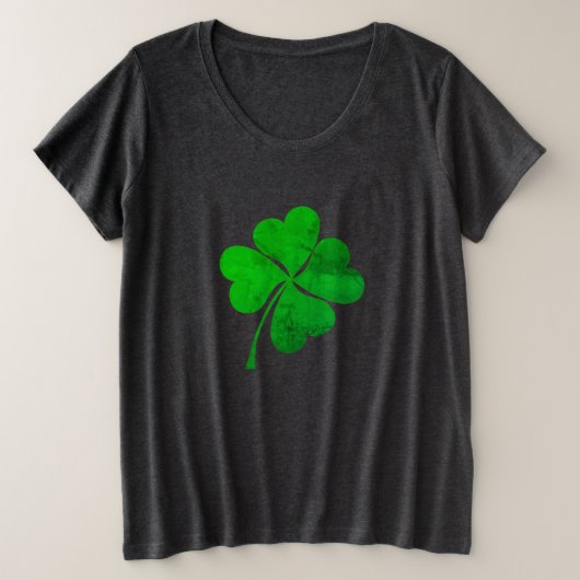 Niedlich Green Lucky 4 Blätter Clover St. Patrick' Große Größe T-Shirt (Design vorne)
