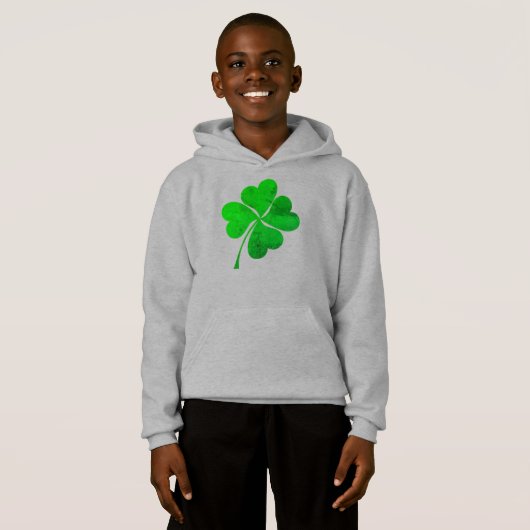 Niedlich Green Lucky 4 Blätter Clover St. Patrick' Hoodie (Vorne ganz)