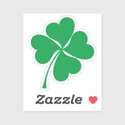 Niedlich Green Lucky 4 Blätter Herz Clover Kleebla Aufkleber (Blatt)