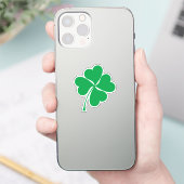 Niedlich Green Lucky 4 Blätter Herz Clover Kleebla Aufkleber (Telefon)