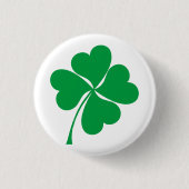Niedlich Green Lucky 4 Blätter Herz Clover Kleebla Button (Vorderseite)