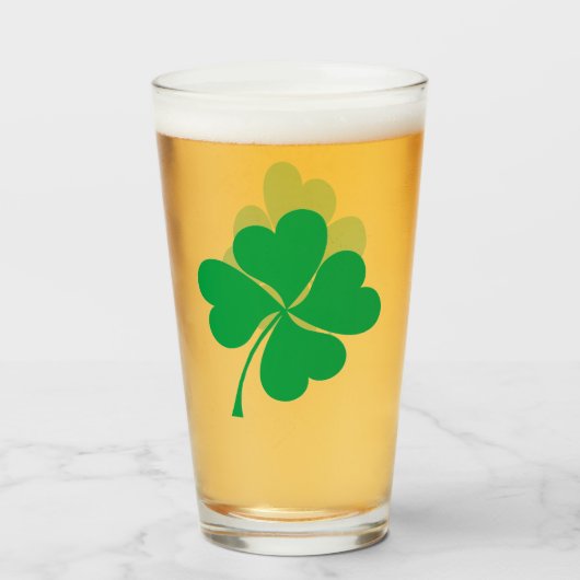 Niedlich Green Lucky 4 Blätter Herz Clover Kleebla Glas (Vorne (Gefüllt))