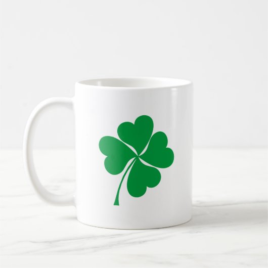 Niedlich Green Lucky 4 Blätter Herz Clover Kleebla Kaffeetasse (Links)