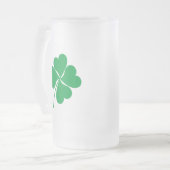Niedlich Green Lucky 4 Blätter Herz Clover Kleebla Mattglas Bierglas (Vorderseite Links)