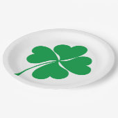 Niedlich Green Lucky 4 Blätter Herz Clover Kleebla Pappteller (Schrägansicht)