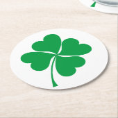 Niedlich Green Lucky 4 Blätter Herz Clover Kleebla Runder Pappuntersetzer (Angewinkelt)
