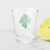 Niedlich Green Lucky 4 Blätter Herz Clover Kleebla Schnapsglas (Rückseite)