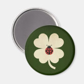 Niedlich Green Lucky Ladybug Kleeblatt Magnet (Vorderseite/Rückseite)