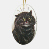 Niedlich Green Mit Augen Black Cat ・ Louis Wain ・  Keramik Ornament (Links)