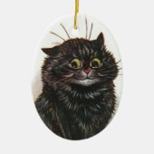 Niedlich Green Mit Augen Black Cat ・ Louis Wain ・  Keramik Ornament (Vorne)