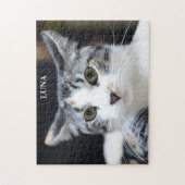 Niedlich Green Mit Augen Calico Cat Portrait Puzzle (Vertikal)