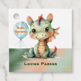 Niedlich Green Orange Dragon Boy Baby Dusche Viele Geschenkanhänger
