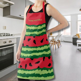 Niedlich Green & Red Watermelon Design Individuell Schürze