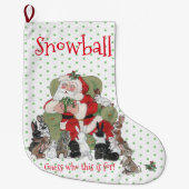 Niedlich Green Santa Bunny Rabbits Christmas Polka Großer Weihnachtsstrumpf (Vorderseite)