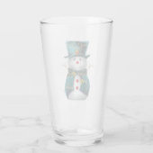 Niedlich Green Snowman Weihnachten Glas (Rückseite)